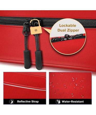 SITHON Pill Bottle Organizer Travel Bag with Fixed Pockets - Red - Buy Online on GoSupps.com