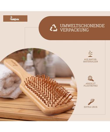 Bamboo Hairbrush with Natural Pins - Eco-Friendly Paddle Brush for Detangling Anti-Frizz & Curling | Sustainable Wood Hair Brushes - Buy Online on GoSupps.com