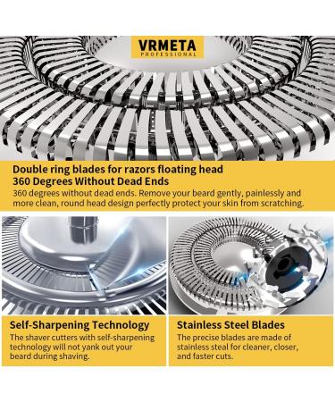 VRMETA Electric Shaver Replacement Heads Sharp Stainless Steel Head Shaver Replacement Blades Shaver Blades for Electric Rotary Shaver (7 Heads (Silver)) - Buy Online on GoSupps.com