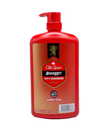 Old Spice SWAGGER BODY WASH SCENT OF CEDARWOOD 24/7 SHOWER FRESH - 33.4 Fl Oz