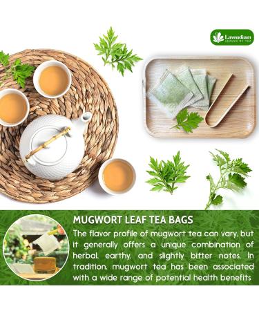 Lavendium Premium 30 Mugwort Leaf Tea Bags 100% Natural and Pure Mugwort Leaves. Loose Leaf Mugwort Herbal Tea. No Sugar No Caffeine No Gluten Vegan. Mugwort 30 Bags - Buy Online on GoSupps.com