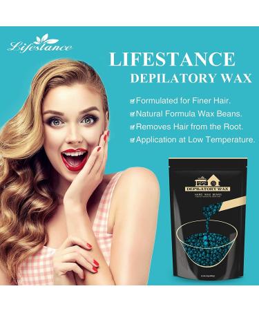 Hard Wax Beads Lifestance 1lb Waxing Beads Brazilian Bikini Wax with 10 Applicators Blue Wax for Face Body Legs Pearl Beads for Wax Warmers - Buy Online on GoSupps.com