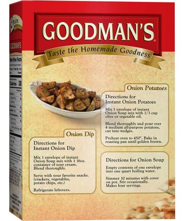 Goodman's Onion Soup & Dip Mix KFP 2.75 Oz (Pack of 3) - Flavorful Onion Seasoning - Buy Online on GoSupps.com
