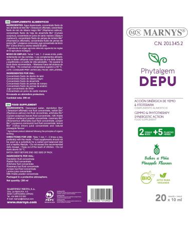 MARNYS PHYTALGEM DEPU 20viales is a syrupy liquid with flexible dosing It is used as advised on the label The approach has been deliberately kept simple so that the product is pleasant - Buy Online on GoSupps.com