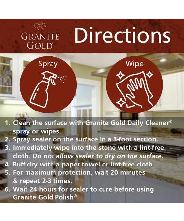 Granite Gold Water-Based Sealer Spray 24 fl oz - Protects Granite, Marble, Travertine & Natural Stone Countertops - Buy Online on GoSupps.com