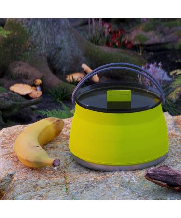Camping Kettle - Collapsible 1 Liter Capacity for Hiking & Backpacking | Includes Silicone Trivet | Outdoor Cooking Gear - Buy Online on GoSupps.com