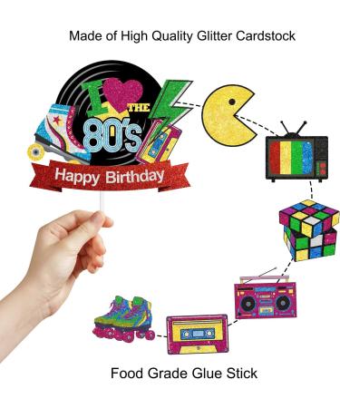 7pcs I Love 80s Cake Topper - Back to 80s Themed Birthday Party Hip Hop Decor- SugarGera - Buy Online on GoSupps.com