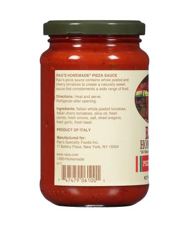 Rao's Homemade Pizza Sauce 13 Oz Jar (Pack of 12) - Classic Italian Recipe, Great for Dipping Crusts, Sweet Cherry Tomatoes, No Sugar Added - Buy Online on GoSupps.com