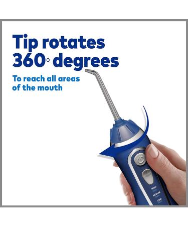 Waterpik Cordless Advanced Water Flosser - 3 Pressure Settings, Dental Plaque Removal, USB Charger - Ideal for Travel & Small Bathrooms - Blue (WP-583UK) - Buy Online on GoSupps.com
