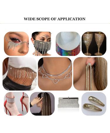 LYFJXX 2MM Crystal AB Rhinestone Trim - 10 Yard Roll for DIY Jewelry Crafts (Gold) - Buy Online on GoSupps.com