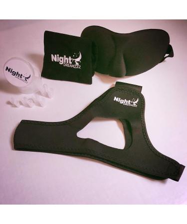 Stop Snoring Chin Strap Bundle with Nose Vents & Silk Eye Mask - Ultimate Solution for Men, Women & Children - Buy Online on GoSupps.com