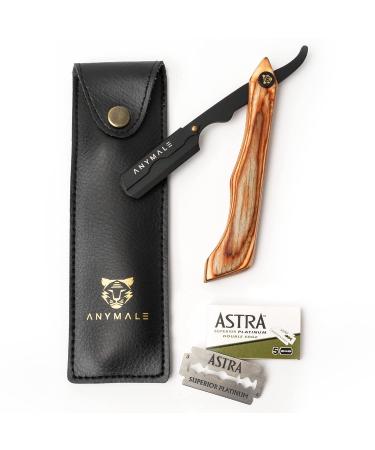 Anymale Wood Edition - Sustainable Razor Set for Men | Includes 10 Astra Blades & Travel Case | Perfect for Beginners & Barbers - Buy Online on GoSupps.com