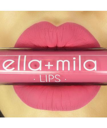 ella+mila Lewd but Prude Velvet Matte Liquid Lipstick - Moisturizing Pink Matte Lipstick with Vitamin E - Lightweight Non-Sticky Long Lasting - Cruelty-Free & Vegan (4ml) | International Shipping - Buy Online on GoSupps.com