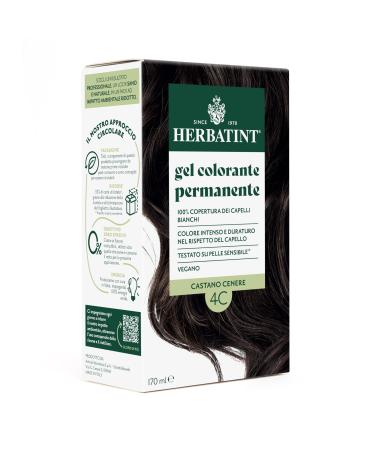 Herbatint Herbatint Permanent Hair Colour Gel 4C Ash Brown - 170ml | Ammonia-Free 100% White Hair Coverage | for Sensitive Skin with 8 Organic Natural Extracts