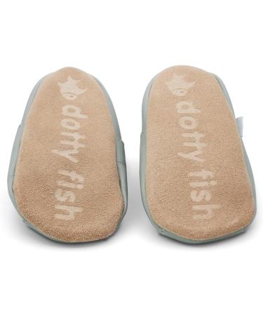 Dotty Fish Soft Leather Toddler Sandals with Suede Soles | Non-slip | Grey Star | Sizes 0-6M to 3-4Y - Buy Online on GoSupps.com