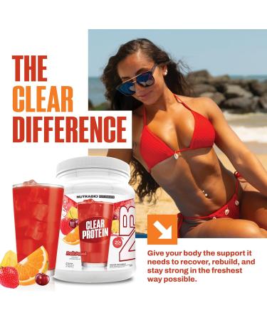 NutraBio Clear Protein Powder Fruit Punch - 20 Servings 20g Clear Whey Protein Isolate 0 Sugar 0g Lactose Refreshing Fruit Flavors GLP1 Support - Bone Health - Muscle Post Workout Recovery - Buy Online on GoSupps.com