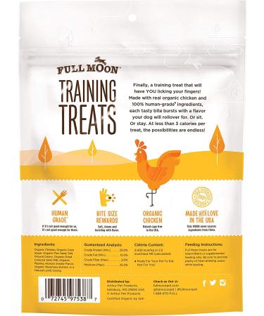 Full Moon Organic Chicken Training Treats for Dogs - 6 oz, Human Grade, Pack of 1 - Buy Online on GoSupps.com