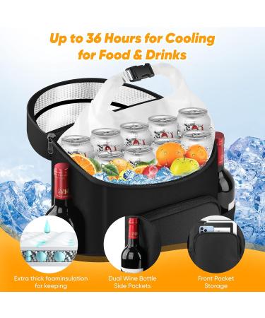 Insulated Leak Proof AUSQI Backpack Cooler - 45 Cans, Waterproof Thermal Bag - Portable & Lightweight, Ideal for Travel, Camping, Beach - Black - Buy Online on GoSupps.com