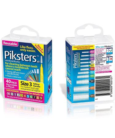 Piksters Size 3 Interdental Brushes - 40 Pack - Buy Online on GoSupps.com