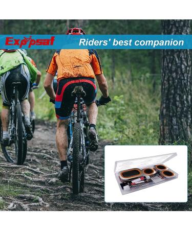 Exppsaf Bike Tire Repair Kit - 33PCS Vulcanizing Patches & Metal Rasp for Bicycle Inner Tube Puncture - Ideal for Motorcycle, BMX, MTB, Road, Mountain Cycling - Buy Online on GoSupps.com