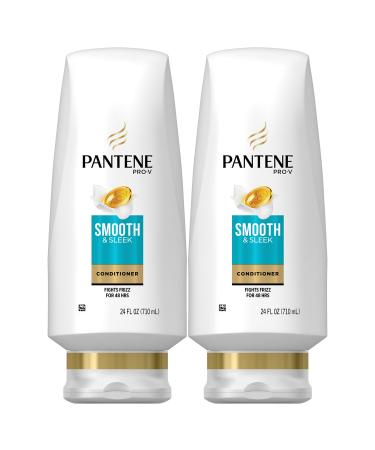Pantene Argan Oil Conditioner for Frizz Control Smooth and Sleek 24 Fl Oz (Pack of 2) (Packaging May Vary) OLD Version