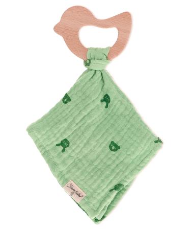 Sterntaler baby unisex cuddling cloth with bite ring Kinni and Kalla - cuddly cloth baby girls cuddly cloth baby - organic - medium green 1 piece (1 Pack) Kinni and Kalla medium green 1 piece (1 Pack)