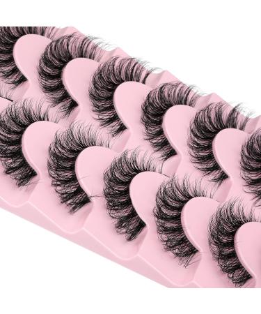 JIMIRE 3D Faux Mink Wispy Curly Eyelashes 15mm - 7 Pairs Pack for Fluffy Natural Volume Cat Eye Look | Clear Band | 8-15mm - Buy Online on GoSupps.com