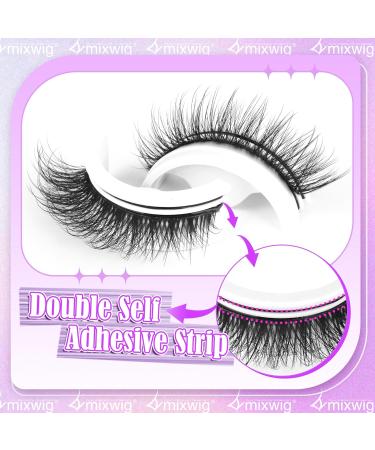 Self Adhesive Eyelashes | No Glue Needed | Natural Wispy Faux Mink Lashes | Reusable & Fluffy | Includes Lash Clip & Tweezers - 85-B - Buy Online on GoSupps.com