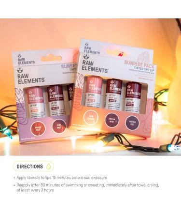 Raw Elements Tinted Lip Sun Kissed Ocean Mist Magma Red SPF 30 .15 oz Sunrise Pack - Buy Online on GoSupps.com