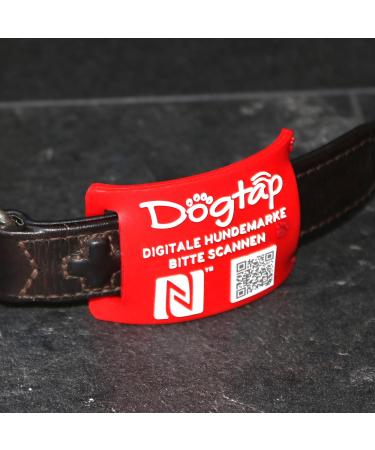 DogTap Light Big - Waterproof Silicone Tag for Medium to Large Dogs | NFC Chip & QR Code for Easy Contact | 67x40 mm Red - Buy Online on GoSupps.com