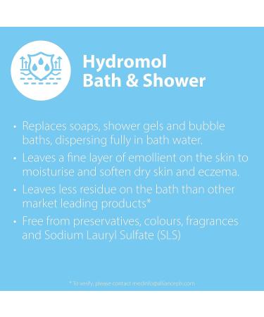 Hydromol Bath & Shower Emollient 1L for Eczema, Psoriasis & Dry Skin Conditions - Buy Online on GoSupps.com