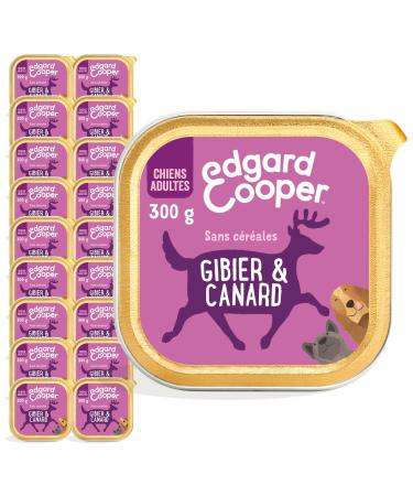 Edgard & Cooper Dog P t (Game & Duck 300g x 18) Grain Free & Organic Fresh Meat & Quality Protein Real Ingredients for Dogs Hypoallergenic No Added Sugars