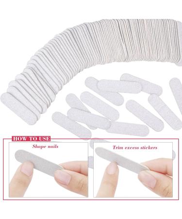 JSRQT 100 Mini Nail Files Double Sided Nail File Set Emery Board for Women Girls Acrylic Mini Nail Files Bulk Nail Buffer Professional Nail Files 180/240 Grit Manicure Tool (Silver) - Buy Online on GoSupps.com
