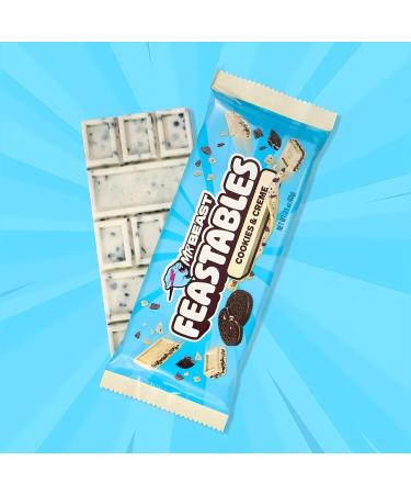  Feastables Feastables MrBeast Cookies & Cream White chocolate with cookie pieces Box of 10 Ideal as a gift (10 x 60 g) - Buy Online on GoSupps.com