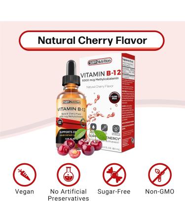 MAX Absorption Vitamin B12 6000mcg Sublingual Liquid Drops - 60 Servings, Non-GMO Vegan Friendly - Buy Online on GoSupps.com