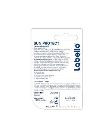 Labello Sun Protect Lip Balm (4.8g) - Waterproof SPF 30 Mineral Oil-Free Lip Care for Sun Protection - Buy Online on GoSupps.com