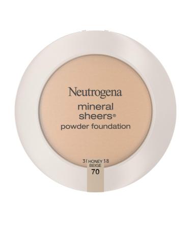 Neutrogena Mineral Sheers Compact Powder Foundation Lightweight & Oil-Free Mineral Foundation Fragrance-Free Honey Beige 70 .34 oz