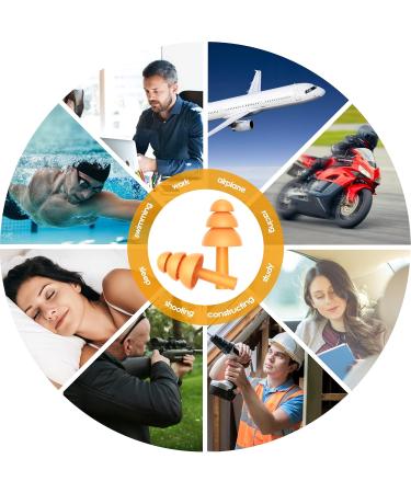CHOOBY Reusable Silicone Ear Plugs - 10 Pairs Waterproof Noise Reduction for Sleeping Swimming Shooting Motorcycles - SNR 32dB for Adults & Kids - Buy Online on GoSupps.com