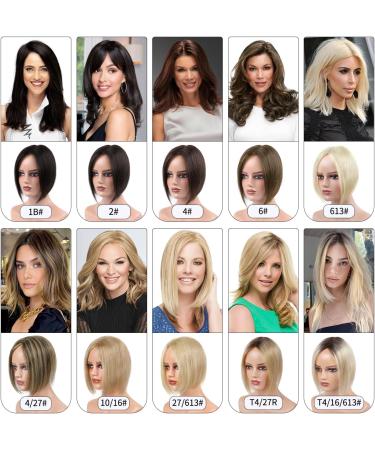 10 Inch Black Human Hair Topper for Thinning Hair | Clip In Real Hair Swiss Base | Dark Brown Wiglet for Women - Buy Online on GoSupps.com