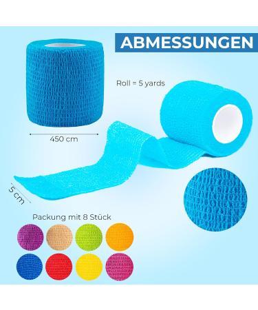 Zusan Vet Wrap 5cm 4.5m Pack of 12 Cohesive Bandages for Pets | Self-Adhesive Tape for Human Wrist and Ankle Sprain Assorted Colors - Buy Online on GoSupps.com