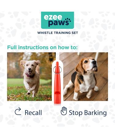Ezee Paws 2 Pack of Dog Whistles for Recall with Lanyards and Dog Training Guide to Stop Dog Barking Dog Training Whistle - Buy Online on GoSupps.com