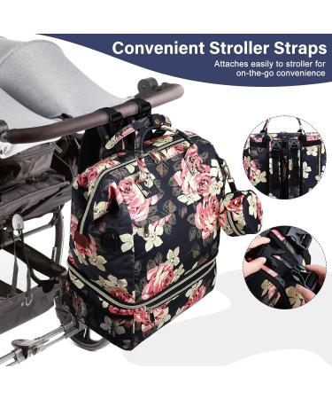 Luckits 2 Layer Waterproof Diaper Bag with Insulated Pockets - Multi-Function Baby Bag with USB Port & Stroller Strap - Buy Online on GoSupps.com