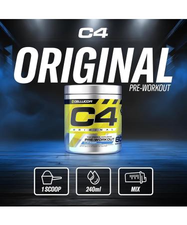Cellucor C4 Original Pre Workout Powder - Sugar Free Preworkout Energy for Men & Women - 150mg Caffeine Beta Alanine Creatine - Icy Blue Razz 60 Servings Workout Powder Icy Blue Razz 60 Servings (Pack of 1) - Buy Online on GoSupps.com