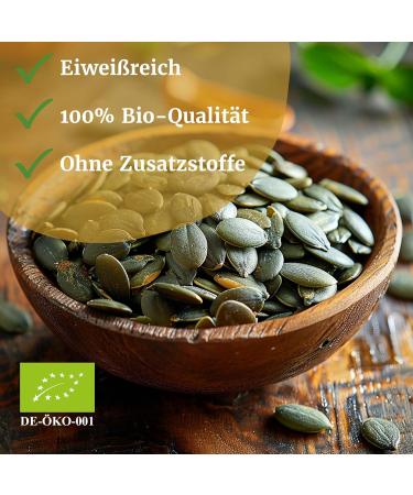 Organic Pumpkin Seeds Peeled - 3x1kg | B ckerei Spiegelhauer | Ideal for Baking Cooking & Muesli | International Shipping - Buy Online on GoSupps.com