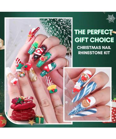 Makartt 3D Nail Jewellery Christmas Stereoscopic Snowman Reindeer Christmas Tree Christmas Socks Snowflake Holiday Nail Art DIY Nail Manicure Decorations Nail Design Accessories with Tweezers - Buy Online on GoSupps.com