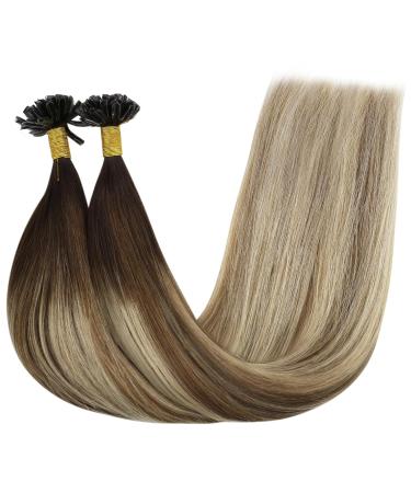 Youngsee Real Hair Bonding Extensions - Balayage U-Tip 1g 35cm Keratin Extensions for All Hair Types - #4/6/25 #4/6/22 - Ideal for Cancer Patients - Buy Online on GoSupps.com