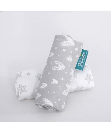Soft Jersey Cotton Pack n Play Fitted Sheet 2 Pack - White & Grey, Unisex Mini Crib Sheets - Buy Online on GoSupps.com