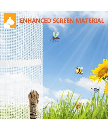 SHRRL Upgraded Pet Screen Door 38''x 83'' - Cat Resistant Mesh Screen for Living Room, Bedroom, Kitchen, Patio - Scratch Proof with Zipper Closure - Buy Online on GoSupps.com