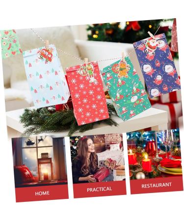 OKUMEYR 1 Set Bag Xmas Treat Bags Advent Christmas Calendar for Filling Christmas Candy Bag Paper As Shown 23X12X1CM - Buy Online on GoSupps.com