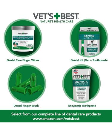 Vet's Best Dental Care Finger Wipes for Dogs & Cats - 50 Disposable Wipes | Reduces Plaque & Freshens Breath - Buy Online on GoSupps.com